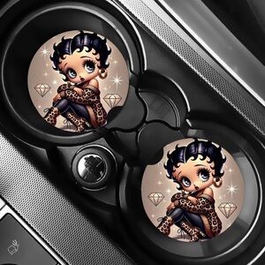Betty Boop Diamonds Car Coasters Absorbent Set of (2)